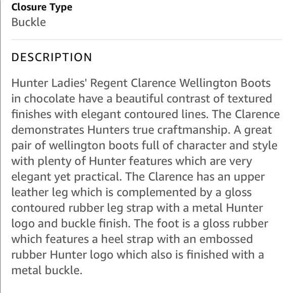 Hunter Leather Limited Clarence Regent Rainboot Boots Black 8 - Picture 9 of 9